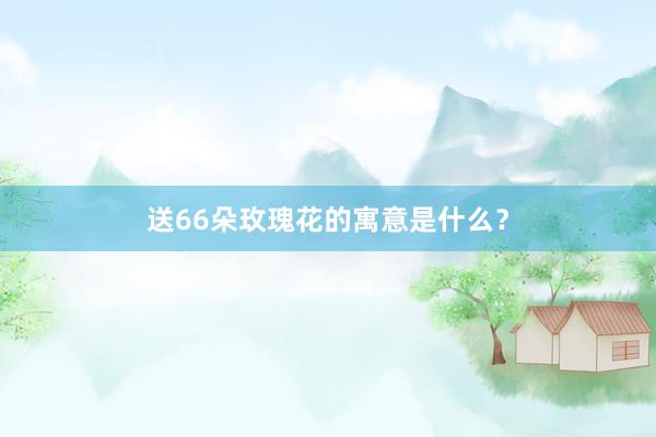 送66朵玫瑰花的寓意是什么？